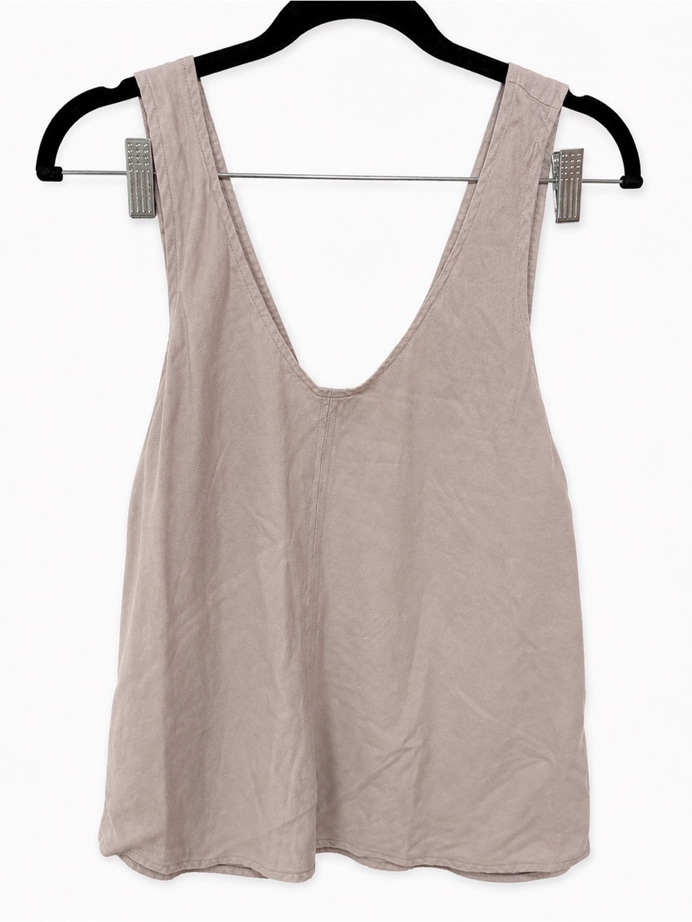 Wilfred Aritzia Taupe Viscose Ramie Criss-Cross Back Tank Top Size M